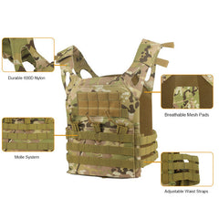Tactical Vest Molle Combat Adjustable Training Vest for Men