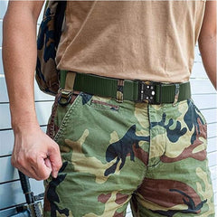 Mens Tactical Belt with Quick-Release Metal Buckle
