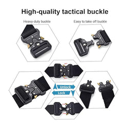 Mens Tactical Belt with Quick-Release Metal Buckle