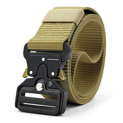 Mens Tactical Belt with Quick-Release Metal Buckle