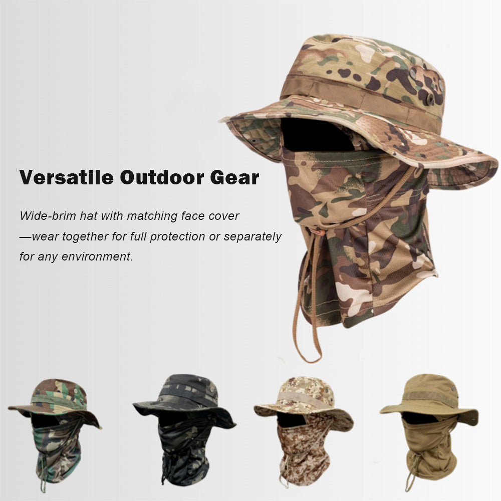Boonie Hat Tactical Camo Hat with Face Mask